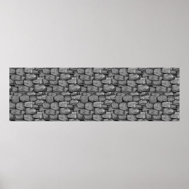 Póster Pared de piedras de cabecera de pancarta (Frente)
