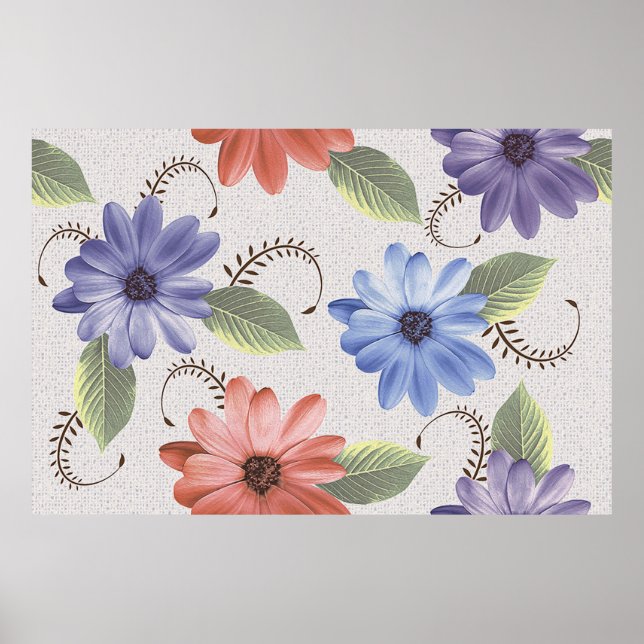 Póster pared de pintura de aceite de flores decorativa ca (Frente)