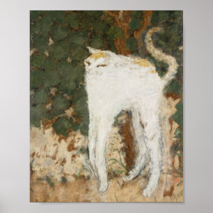 Póster Pared de pintura de gato de época Le Chat Blanc