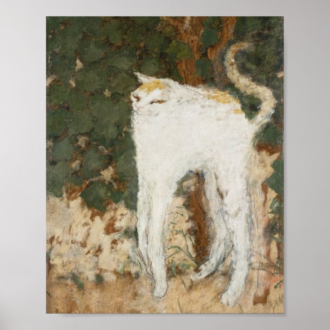 Póster Pared de pintura de gato de época Le Chat Blanc (Frente)