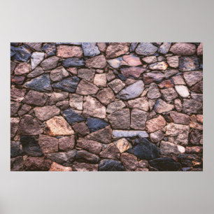 Póster Pared de roca marrón