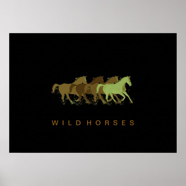 Póster pared decorativa de caballos (Frente)