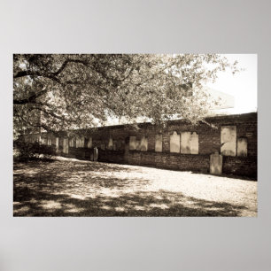 Póster Pared en el poster colonial del cementerio del