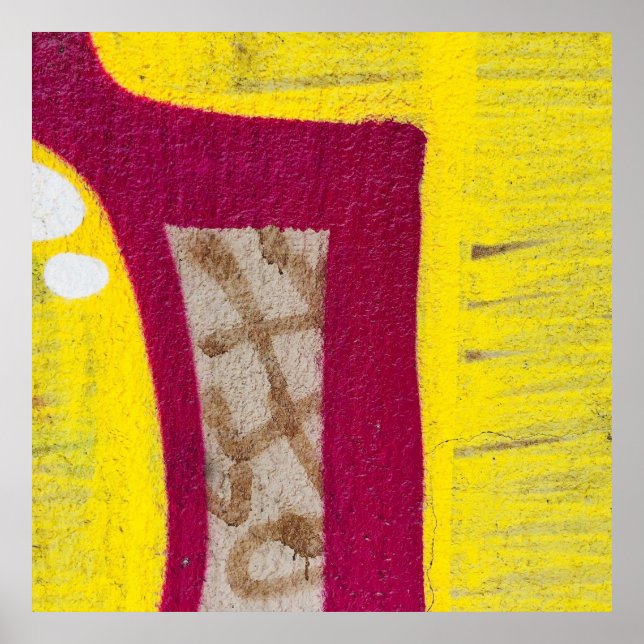 Póster Pared pintada de amarillo y rosa (Frente)
