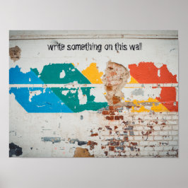 Póster Pared pintada de antaño con graffiti