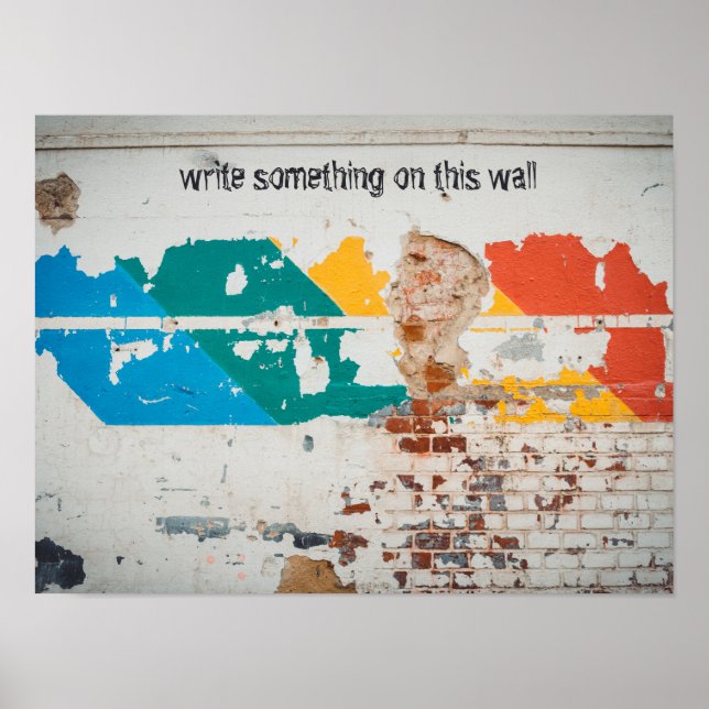 Póster Pared pintada de antaño con graffiti (Frente)