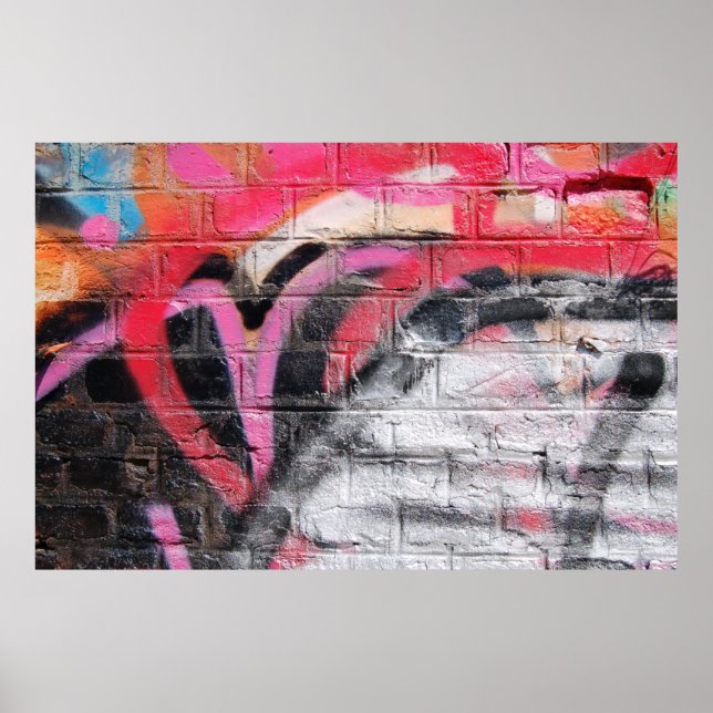 Póster Pared roja y blanca (Frente)