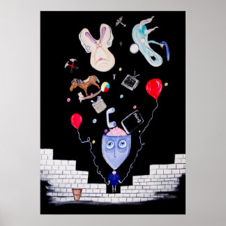 Póster Pared rosa 20x28