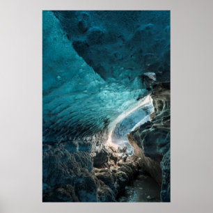 Póster Paredes Azules De Una Cueva De Hielo