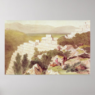 Póster Paredes de Samos antiguo, Cephalonia, siglo XIX