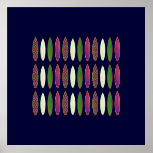 Póster paredes decoradas con tablas de surf