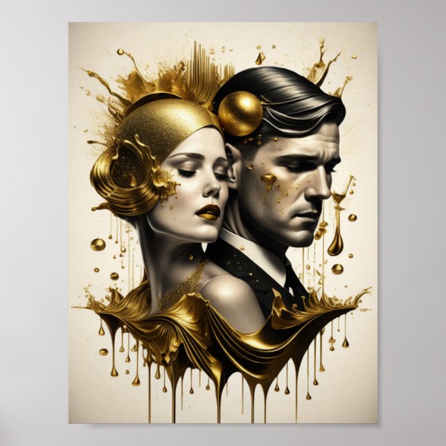 Póster pareja Art Deco (Frente)