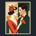Póster pareja Art Deco<br><div class="desc">Gran diseño poster. Te encantará como a otros. Tenga la libertad de usar este diseño para otro producto que desee o para el personalizar y agregue su texto. Sígueme por más. Gracias. Que tengas un buen día.</div>