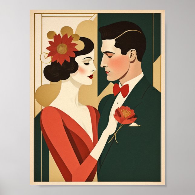 Póster pareja Art Deco (Frente)