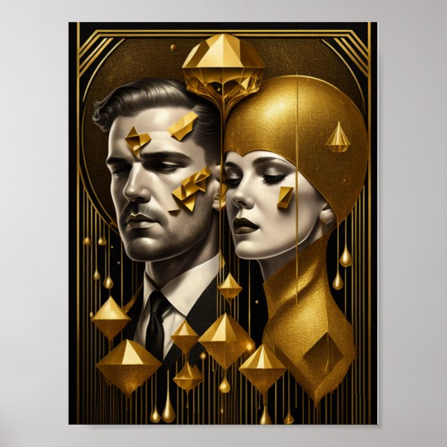Póster pareja Art Deco (Frente)