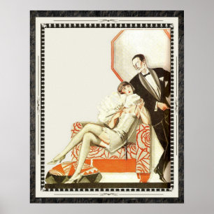 Póster Pareja Art Decó Avant Garde de los años 20