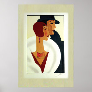 Póster Pareja Art Deco de los años 20