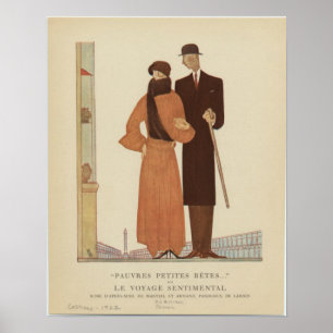 Póster Pareja Art Déco de los años 20 ~ El viaje sentimen