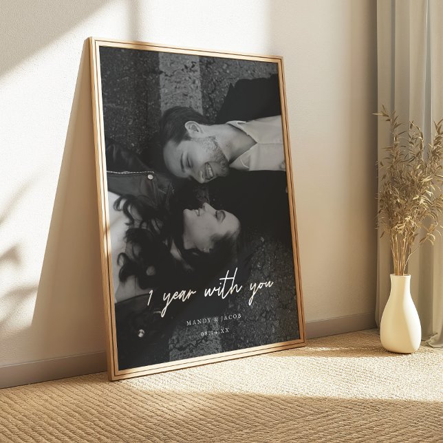 Póster Pareja Boda de fotografía de 1 aniversario moderno (Subido por el creador)