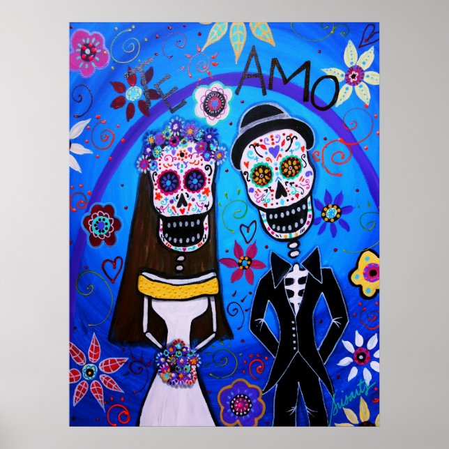 Póster Pareja boda de los Muertos (Frente)