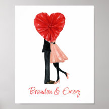 Pareja Chica Watercolor Heart Fashion