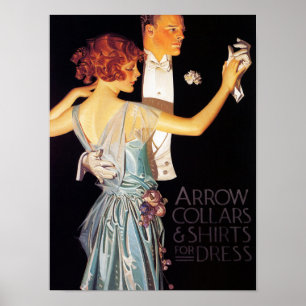 Póster Pareja, collares de flecha y camisetas para vestir