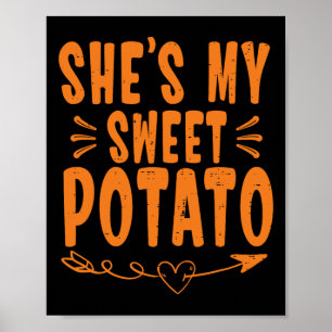 Póster Pareja de acción de gracias que combina ella es mi