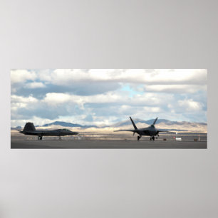 Póster Pareja de aeronaves F-22 Raptor
