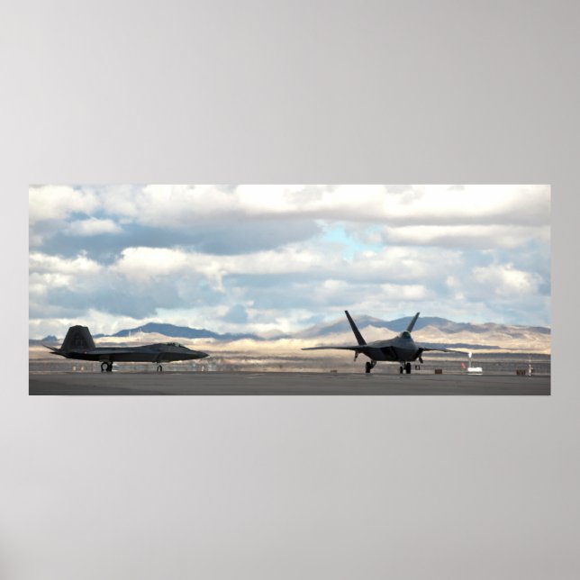 Póster Pareja de aeronaves F-22 Raptor (Frente)