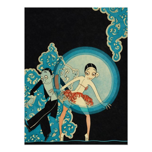 Póster Pareja de baile Art Deco de Josephine Baker   (Anverso)