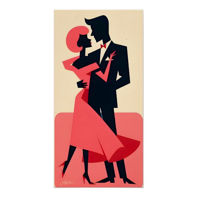 Póster Pareja de baile de mediados de siglo de San Valent (Anverso)