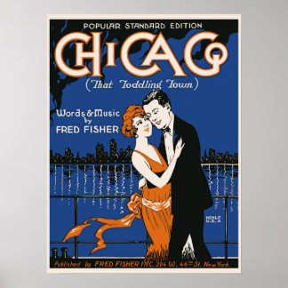 Póster Pareja de bailes al estilo de los años 20, música 