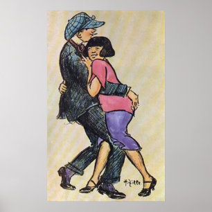 Póster Pareja de Berlín bailando a principios del siglo X
