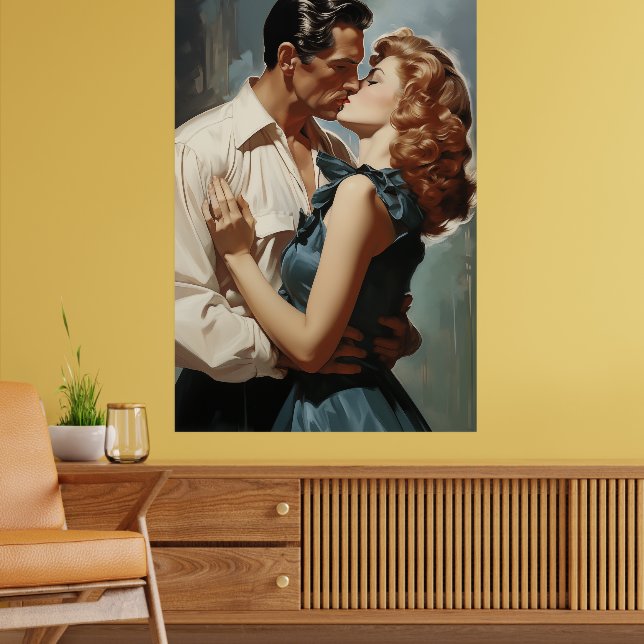 Póster Pareja de besos vintage (Salón 2)