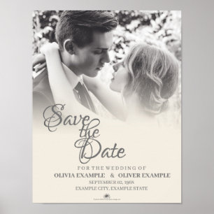 Póster Pareja de Bodas de besos en monocromo