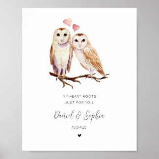 Póster Pareja de búhos