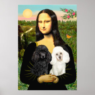 Póster Pareja de Caniches (Negro + Blanco) - Mona Lisa