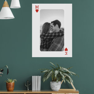 Póster Pareja de Cartas de Juego Foto Regalo Romántico de