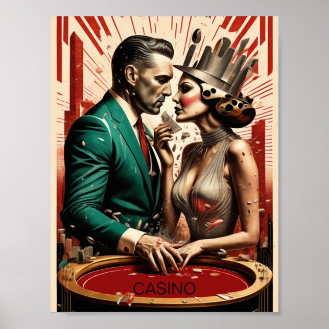 Póster Pareja de Casino Art Deco (Frente)