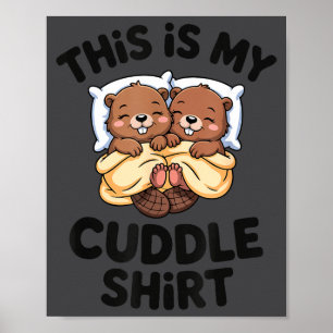 Póster Pareja de castores divertidos Este es mi abrazo