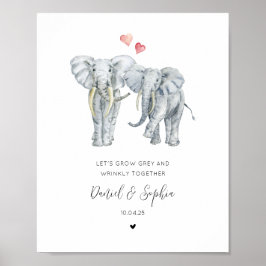 Póster Pareja de Elefantes