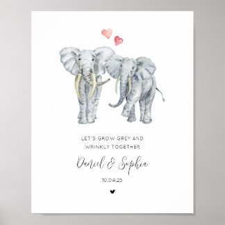 Póster Pareja de Elefantes