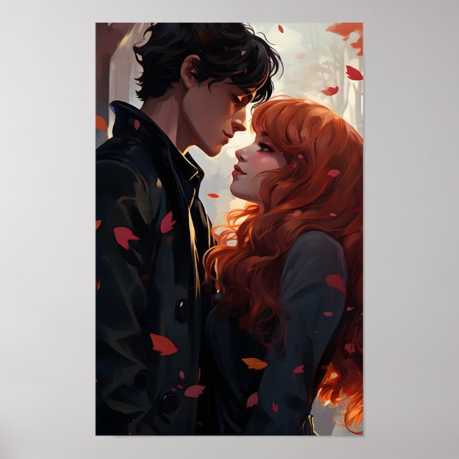Póster - Pareja de enamorados besándose (Frente)