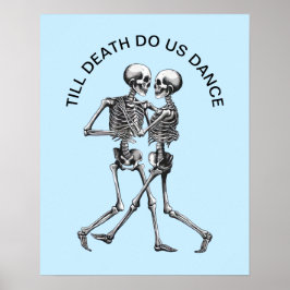 Póster Pareja de esqueleto bailando