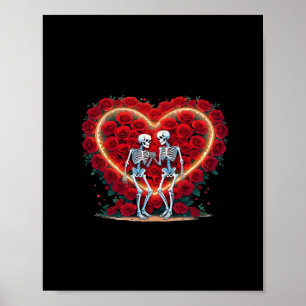 Póster Pareja De Esqueleto Manteniendo Las Manos Dentro D