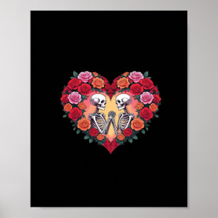 Póster Pareja De Esqueleto Manteniendo Las Manos Dentro D