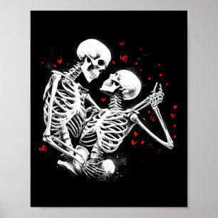 Póster Pareja De Esqueleto Para El día de San Valentín De