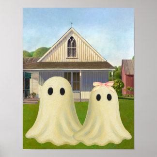 Póster Pareja de fantasmas góticos americanos