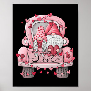 Póster Pareja de Gnomos de San Valentín Lindos en Camión