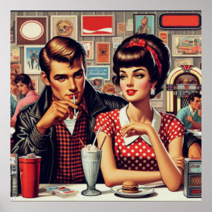 Póster Pareja de los años 50